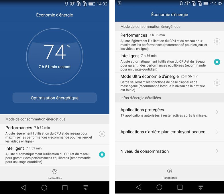 honor 7 economie energie