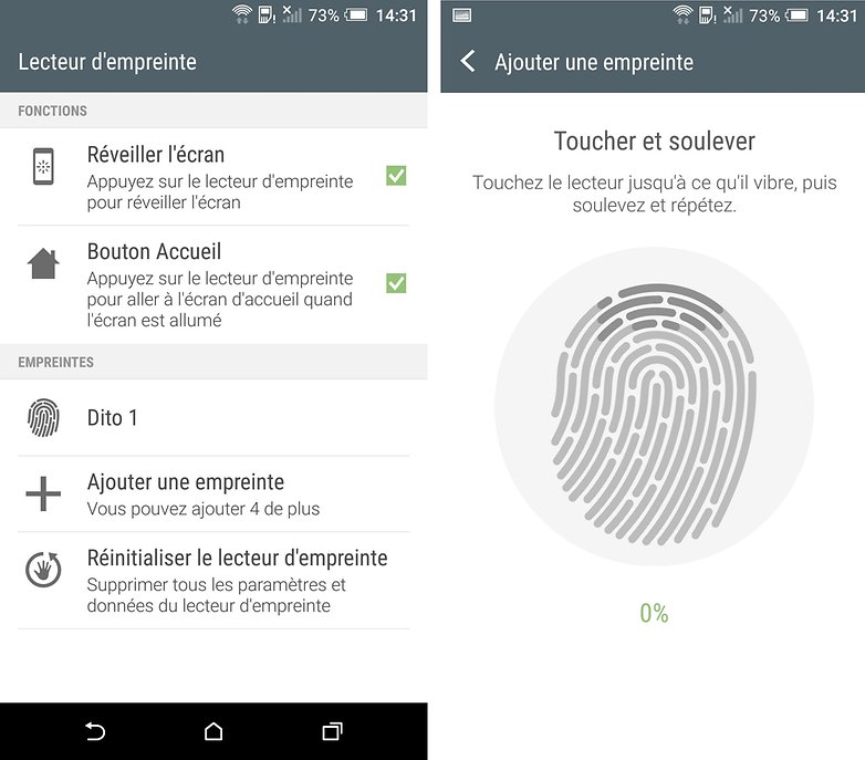 htc one a9 empreinte