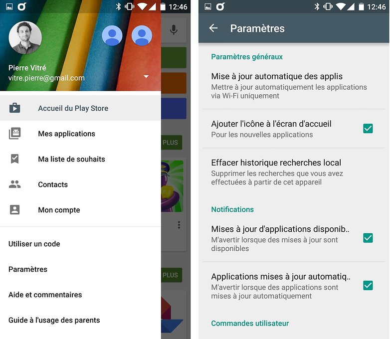 playstore options