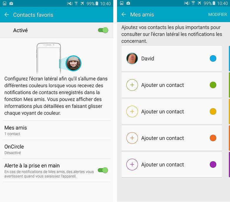 s6 edge plus code couleurs