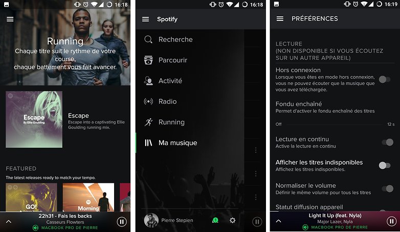 spotify interface