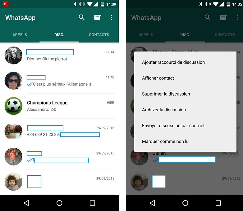 whatsapp messages non lu