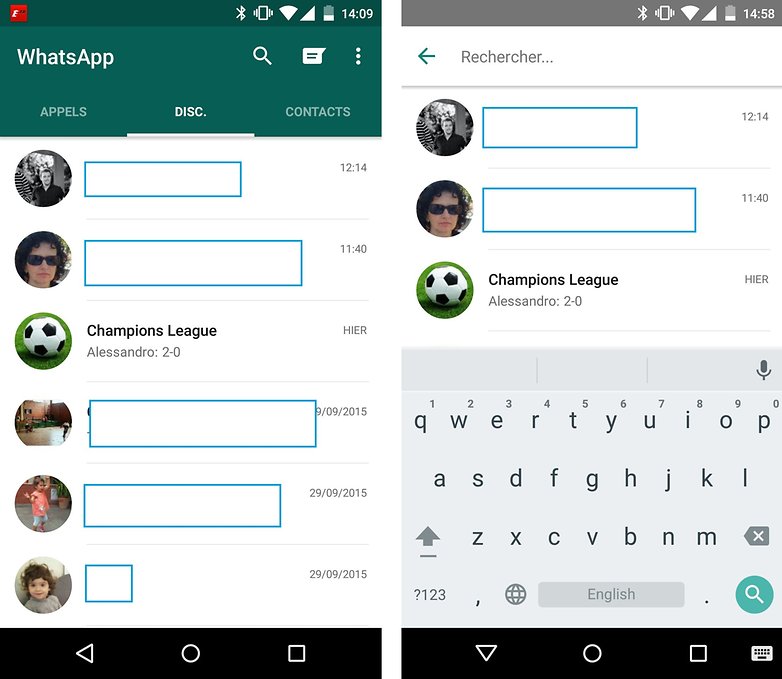 whatsapp recherche