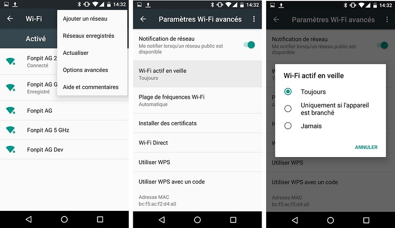 wifi actif en veille