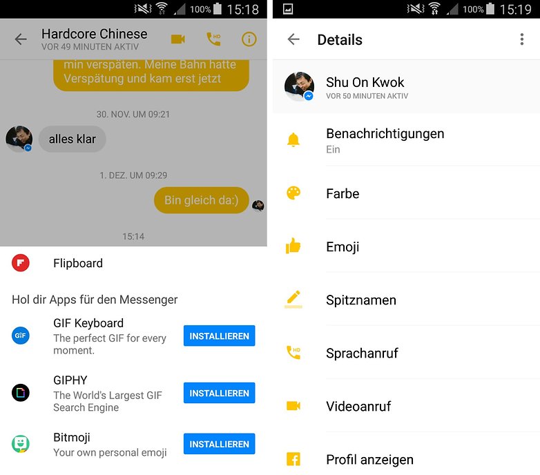 facebook messenger screenshot