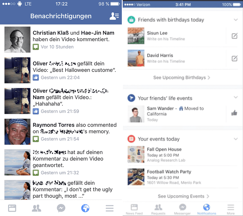 facebook new notification