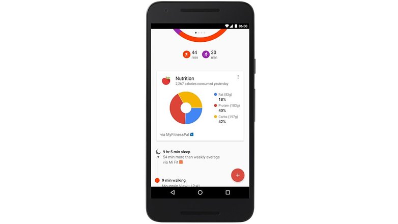 google fit nutrition infos