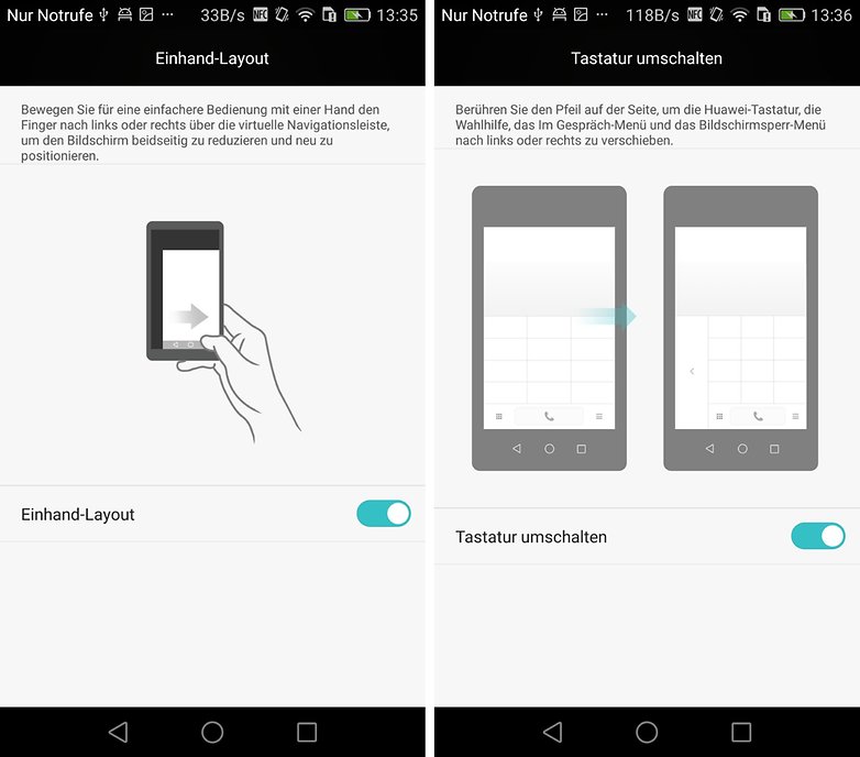 huawei p8 einhandbedienung