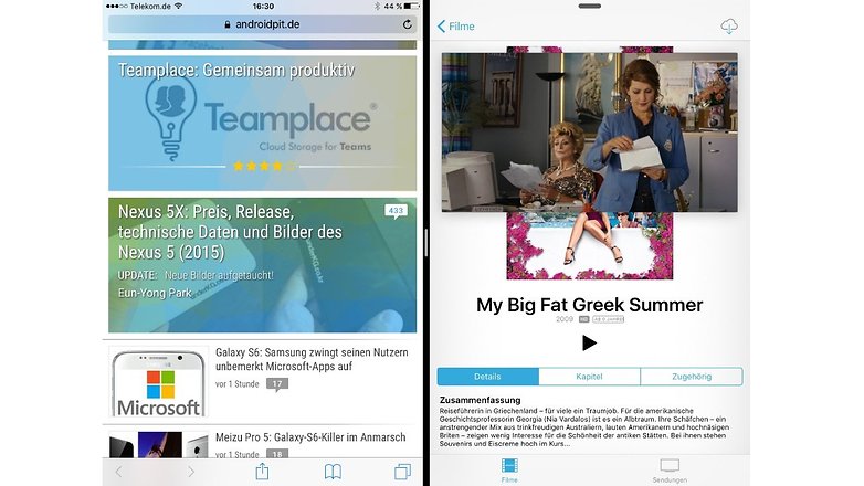 ios9 ipad split screen