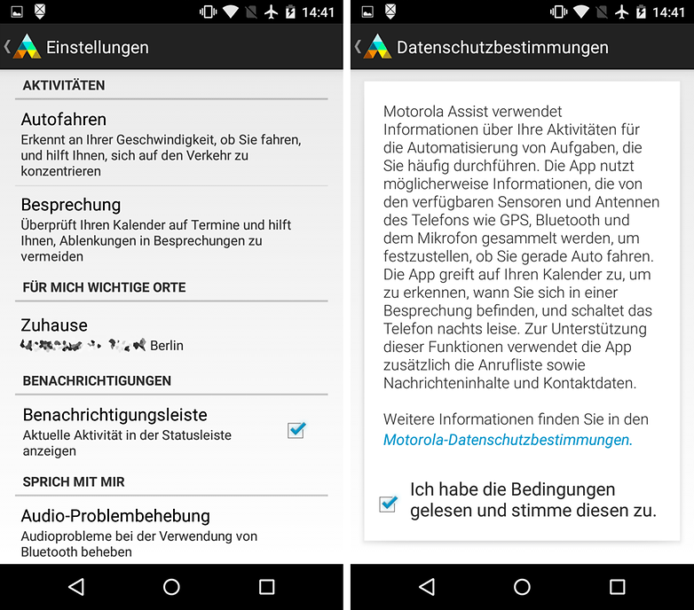 moto g assist options