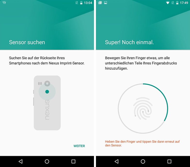 nexus 5x fingerabdrucksensor einrichten