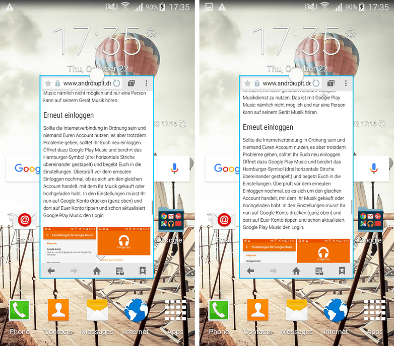 note 4 fenstermodus scrollen