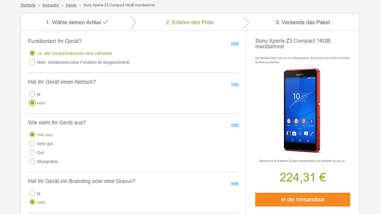 rebuy sony z3 compact