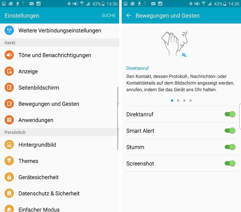 samsung galaxy s6 edge plus screenshot handkante