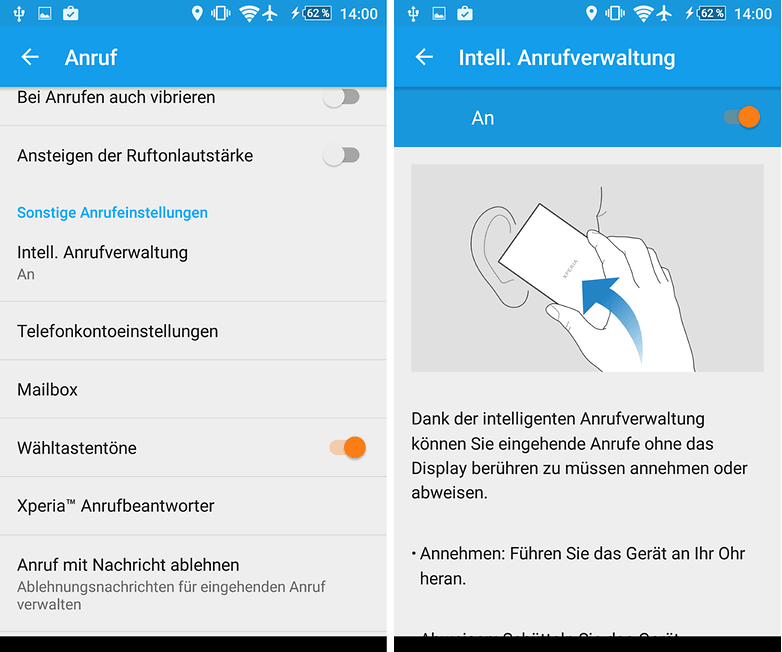 sony xperia z3 intelligente anrufverwaltung
