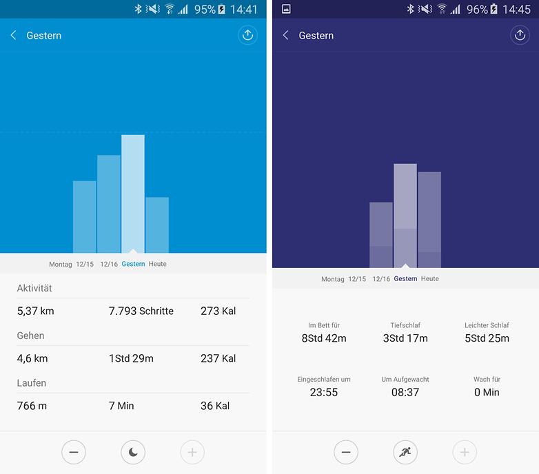 xiaomi band 1s companion app data