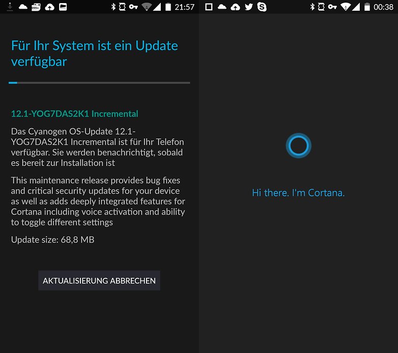 cortana in cyanogen os 12 1 1 fuer oneplus one