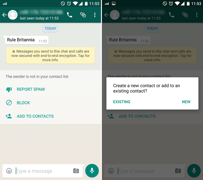 androidpit whatsapp new interface unknown numbers