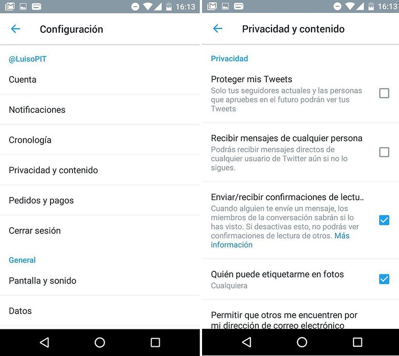tuiter privacidad