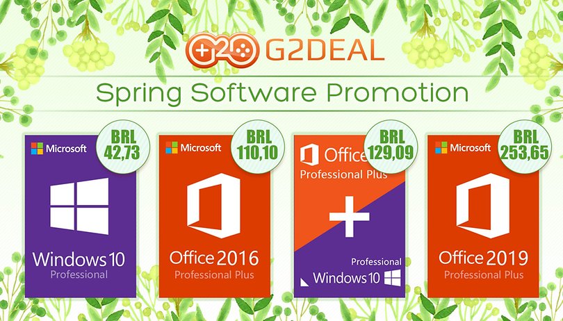 🎁 Promoção! Windows 10 Pro por R$ 42,73, Microsoft Office 2016 Pro por R$ 110,10 no G2deal!