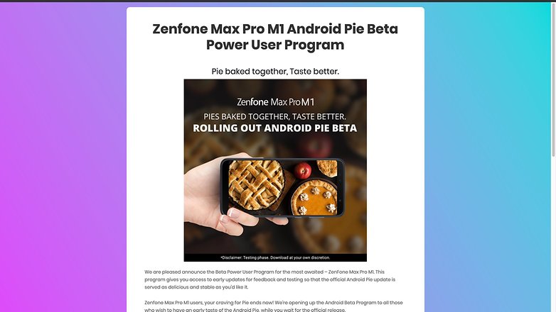 asus pie beta