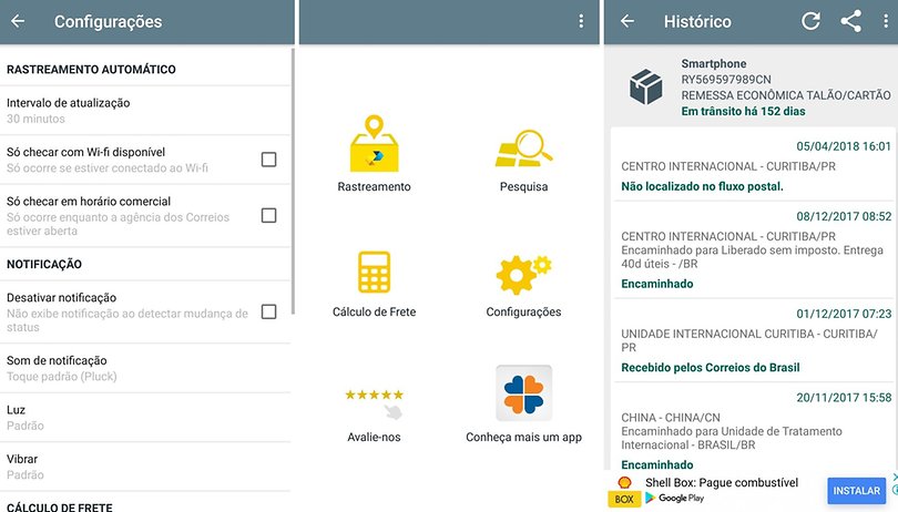 App para rastrear encomendas android