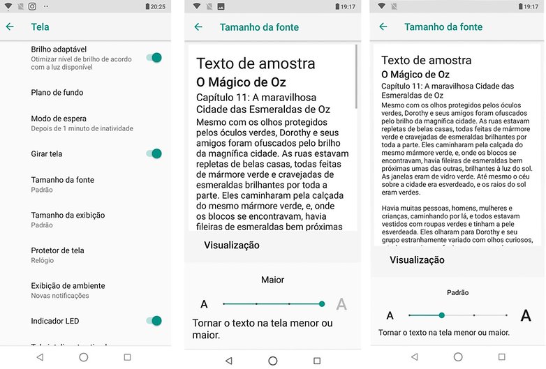 dicas tamanho fonte