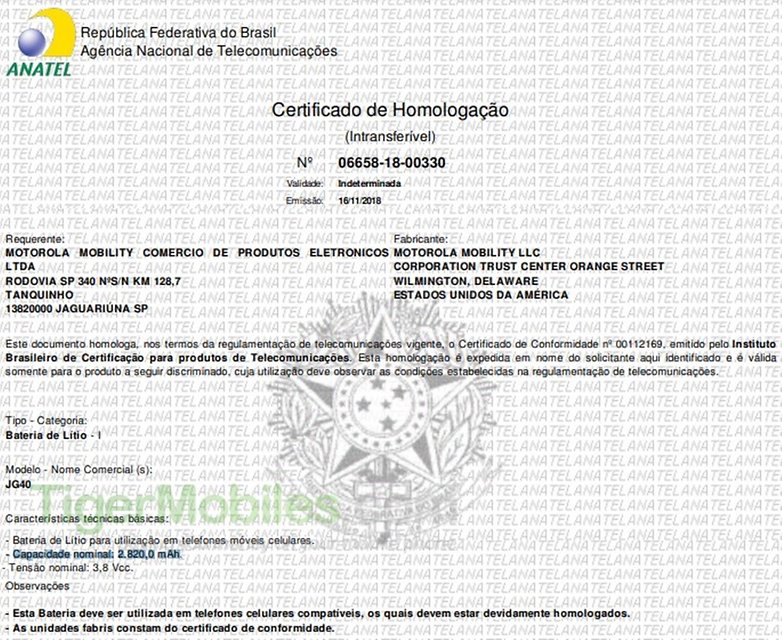 moto g7 anatel