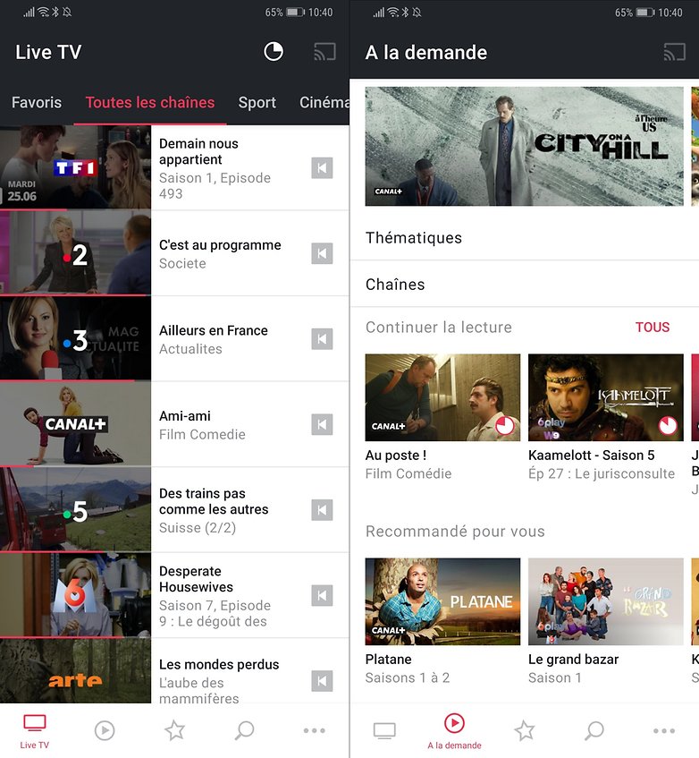 sfr tv bug android apk pour android