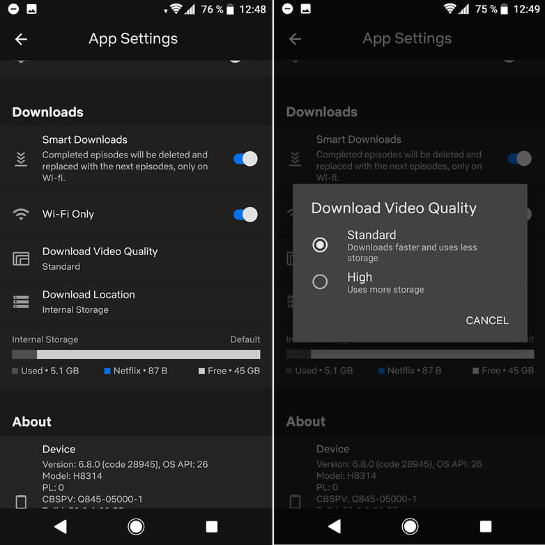 androidpit netflix quality download