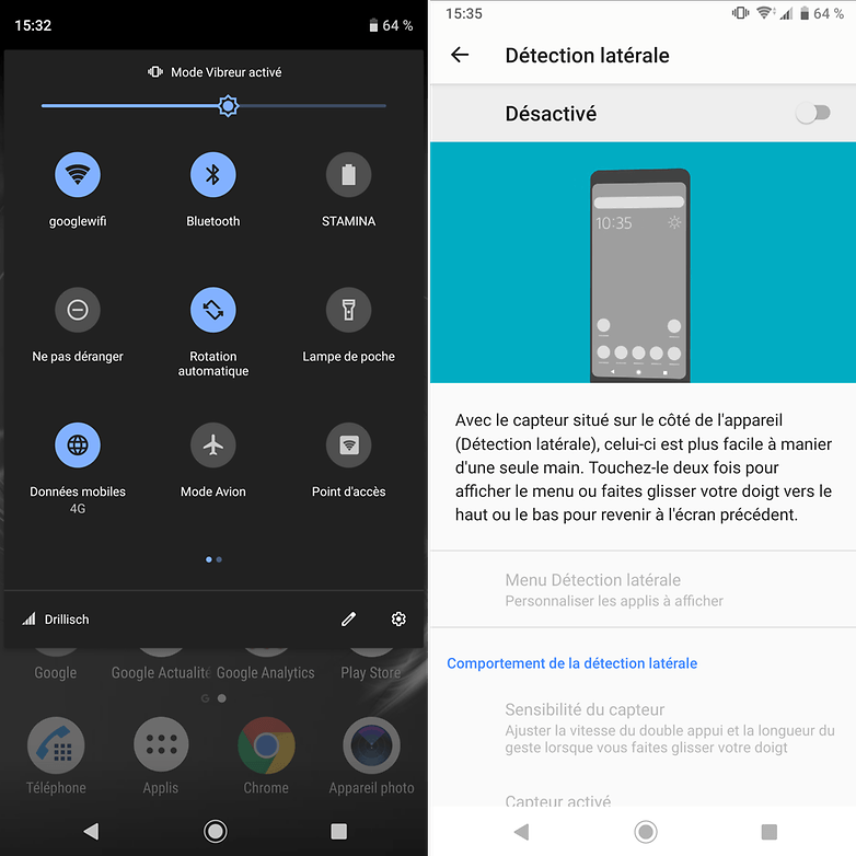 androidpit sony xperia xz3 detection laterale