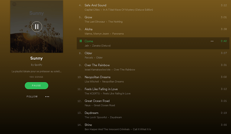 androidpit spotify sunny