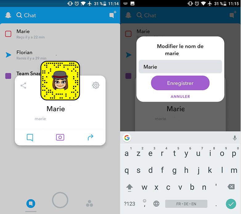 astuces snapchat changement nom