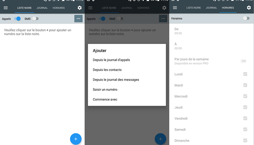 application android pour liste noire