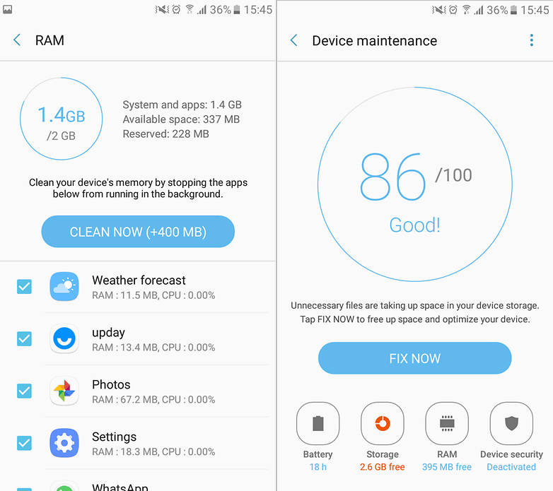 device maintenance samsung galaxy a3 2017