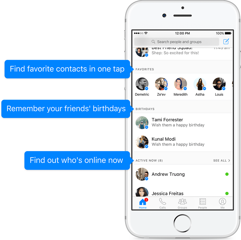 facebook messenger new version contacts