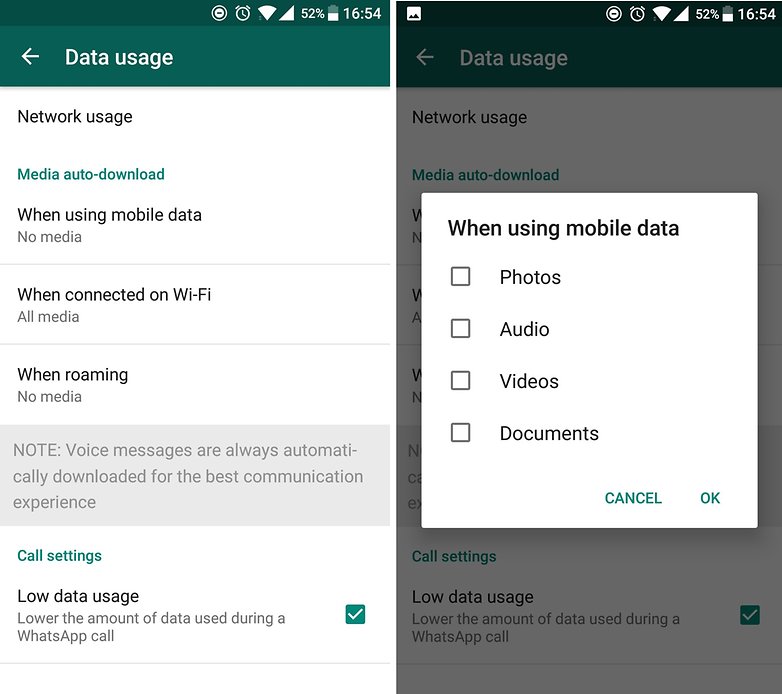 whatsapp data usage