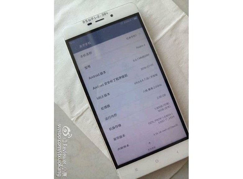 Redmi 4 about Info