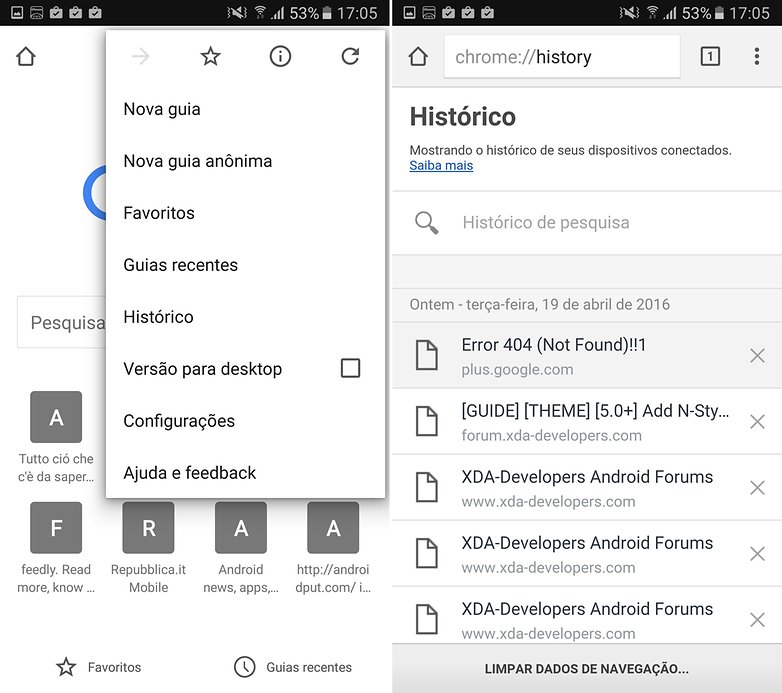 Aprenda a limpar o histórico do seu navegador e fique livre de constrangimentos AndroidPIT Aprenda a limpar o histórico do seu navegador e fique livre de constrangimentos AndroidPIT