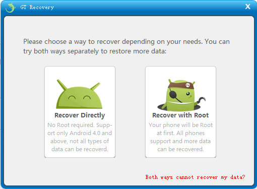 gt recovery for android on pc doesnt recover sms