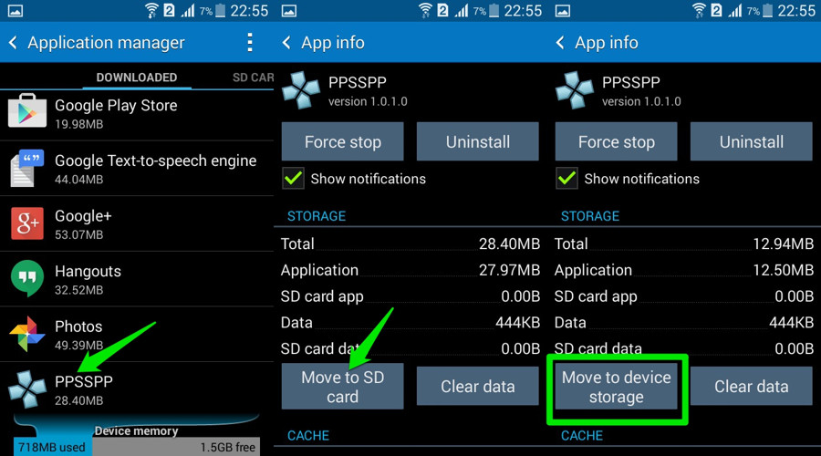 move downloads to sd card android