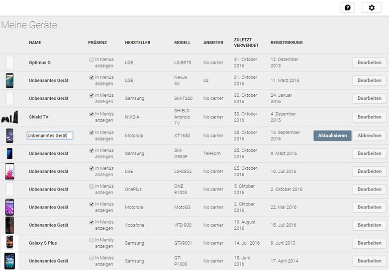 ANDROIDPIT google play store device list