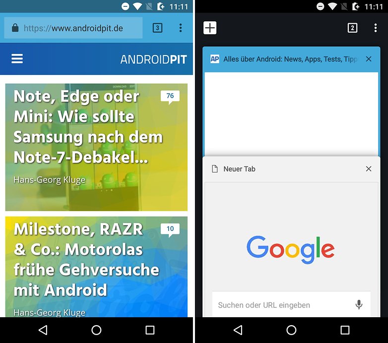 AndroidPIT browser chrome