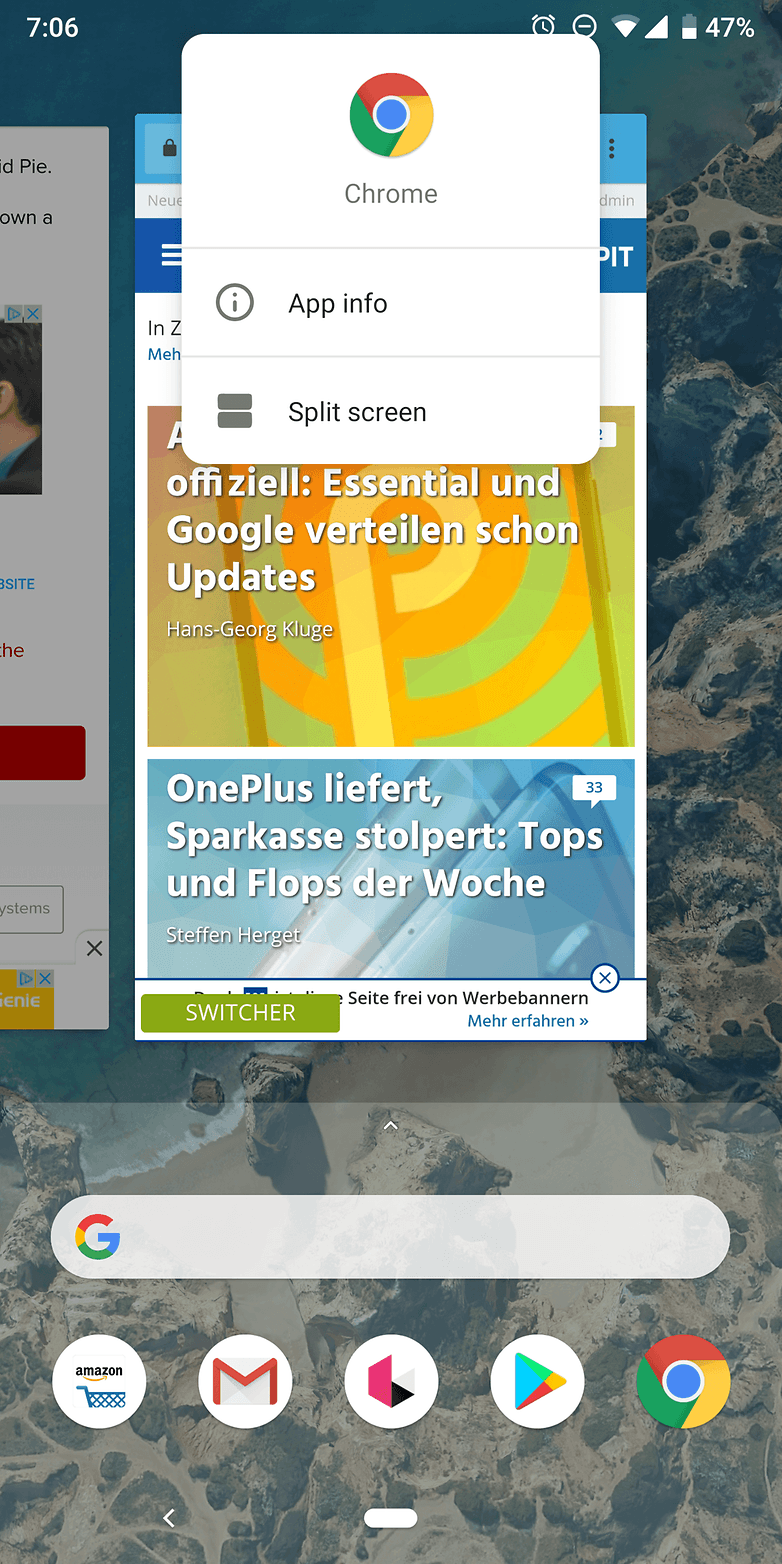 android 9 pie splitscreen