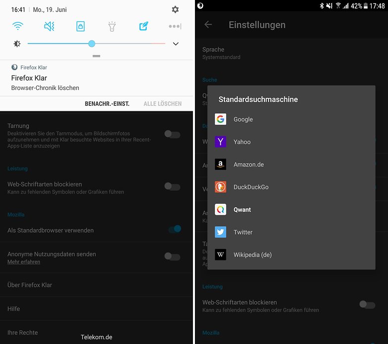 firefox klar features