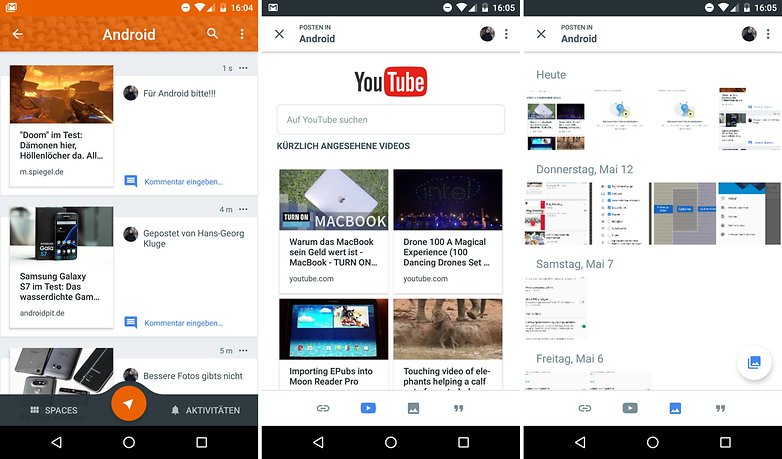 google spaces content