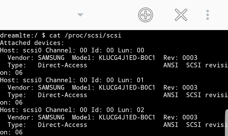 samsung galaxy s8 terminal output