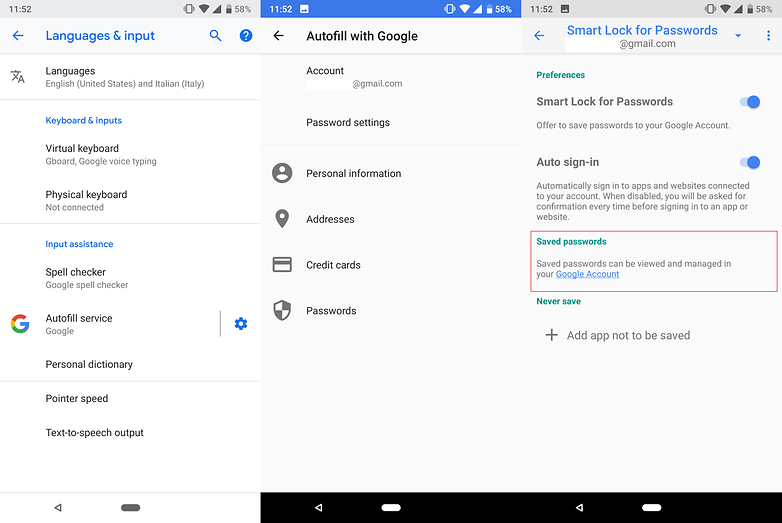 Android password manager