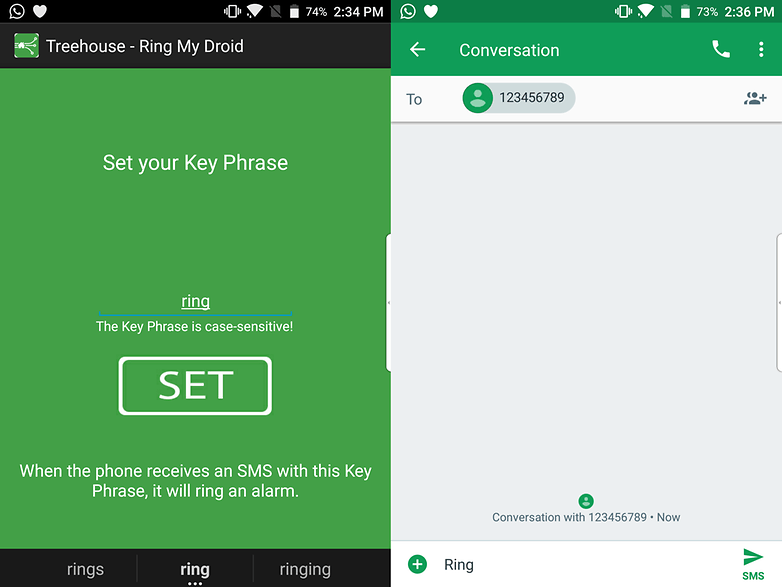 Ring lost phone