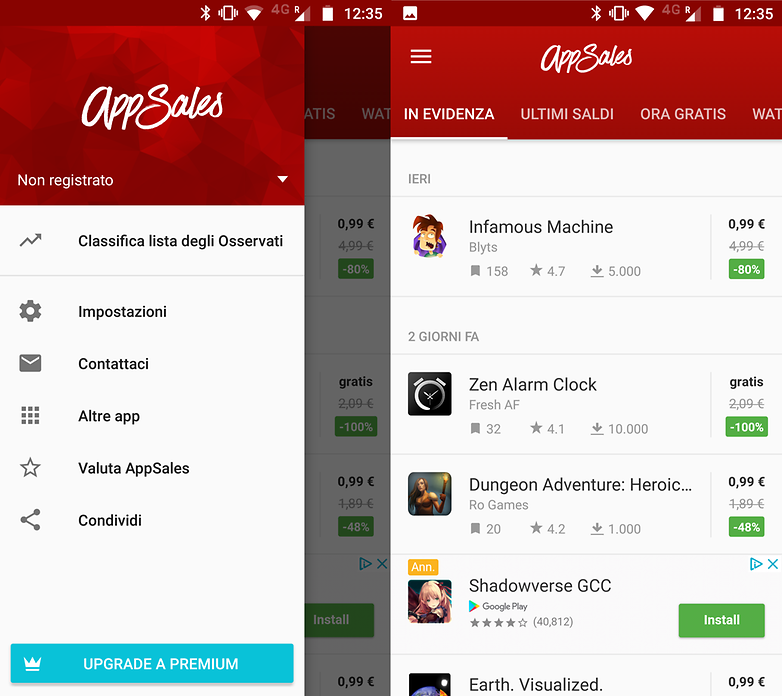 app sales screenshots